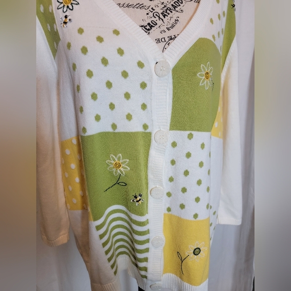 Christopher & Banks Flowers And Bees Cardigan - Picture 2 of 8